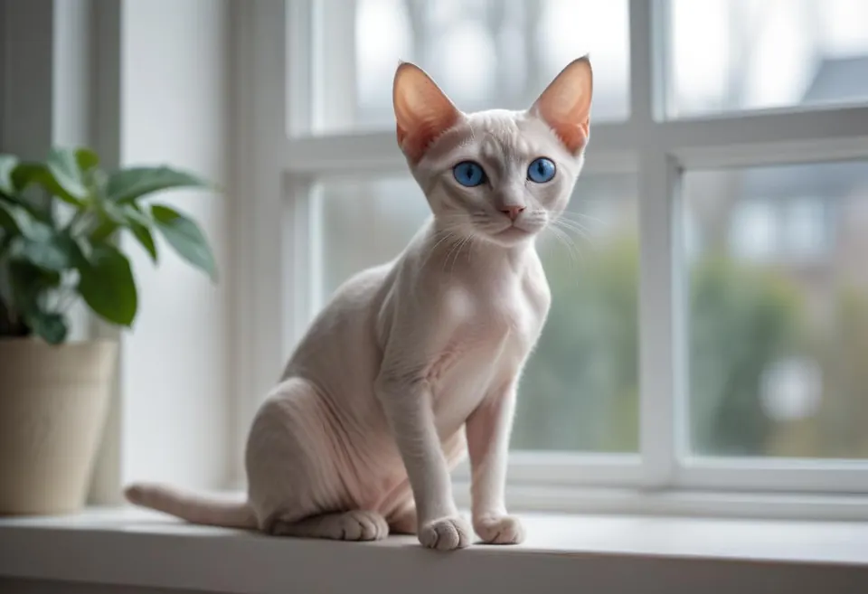 Gato de raza Bambino