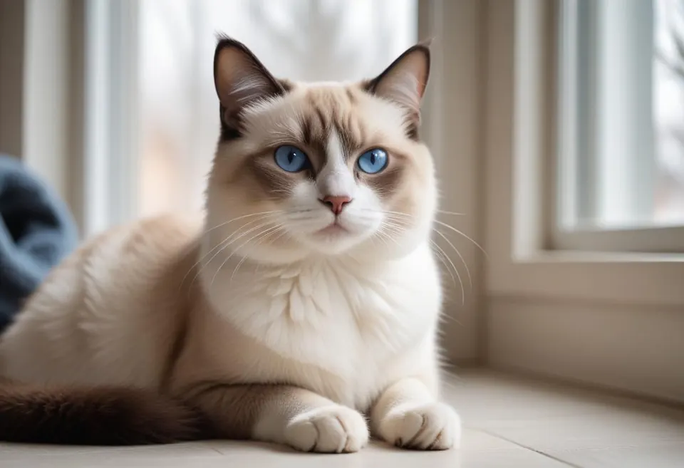 Gato de raza Snowshoe